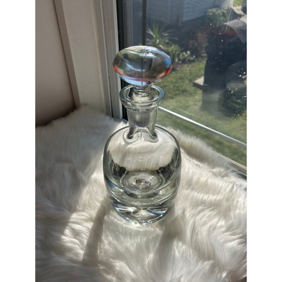 krosno very heavy glass decanter with controlled bubble alcohol bar cart MCM - Picture 7 of 8